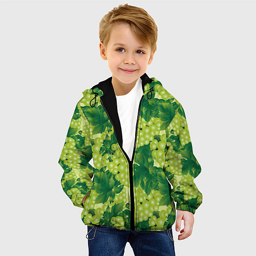 Детская куртка Виноградный паттерн / 3D-Черный – фото 4