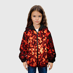 Куртка с капюшоном детская Узор огня, цвет: 3D-черный — фото 2