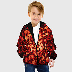 Куртка с капюшоном детская Узор огня, цвет: 3D-черный — фото 2