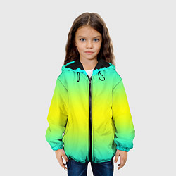 Куртка с капюшоном детская Кислотный градиент, цвет: 3D-черный — фото 2