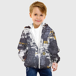 Куртка с капюшоном детская Газетная страничка, цвет: 3D-белый — фото 2