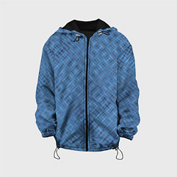 Куртка с капюшоном детская Тёмно-голубой текстурированный, цвет: 3D-черный