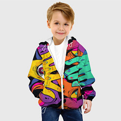 Куртка с капюшоном детская Психоделические руки, цвет: 3D-белый — фото 2