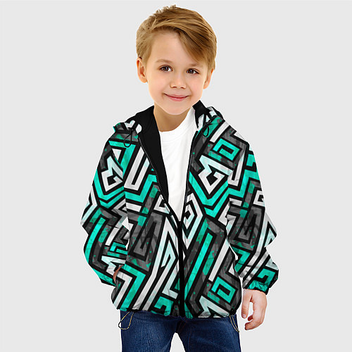 Детская куртка Разноцветный лабиринт / 3D-Черный – фото 4