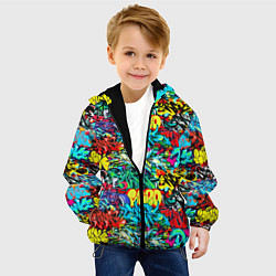 Куртка с капюшоном детская Dance graffiti, цвет: 3D-черный — фото 2