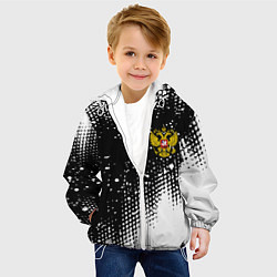 Куртка с капюшоном детская Герб Росси краски, цвет: 3D-белый — фото 2