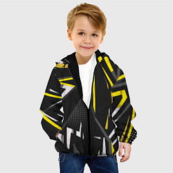 Куртка с капюшоном детская Абстрактный узор с геометрической концепцией, цвет: 3D-черный — фото 2