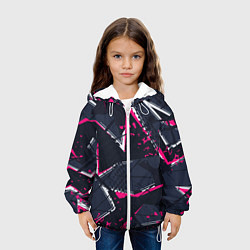 Куртка с капюшоном детская Абстрактный узор с геометрической концепцией, цвет: 3D-белый — фото 2