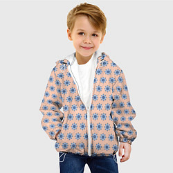Куртка с капюшоном детская Бежевый паттерн шестеренки, цвет: 3D-белый — фото 2
