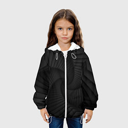Куртка с капюшоном детская Геометрическая темная иллюзия, цвет: 3D-белый — фото 2