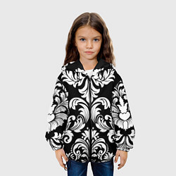 Куртка с капюшоном детская Дамасский орнамент, цвет: 3D-черный — фото 2