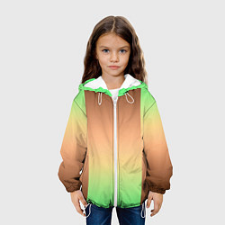 Куртка с капюшоном детская Фисташковый комбинированный градиент, цвет: 3D-белый — фото 2