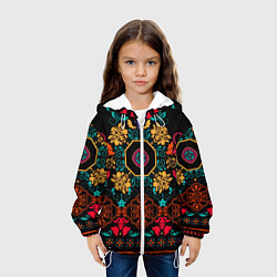 Куртка с капюшоном детская Цветной орнамент, цвет: 3D-белый — фото 2