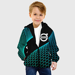 Куртка с капюшоном детская Volvo electro hexagon, цвет: 3D-черный — фото 2