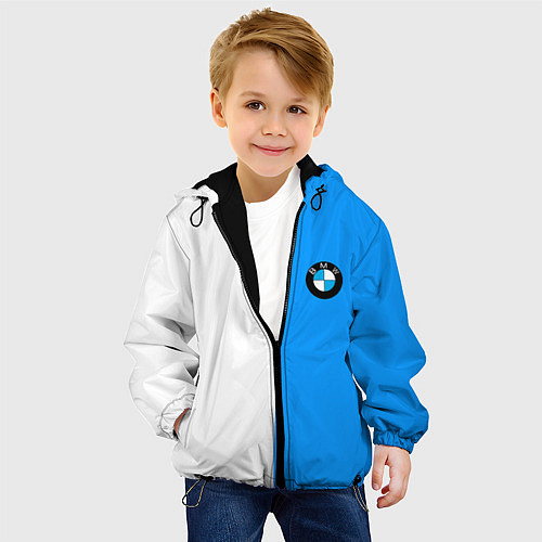 Детская куртка BMW sport blue white / 3D-Черный – фото 4