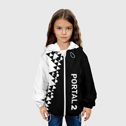 Куртка с капюшоном детская Portal geometry steel, цвет: 3D-белый — фото 2