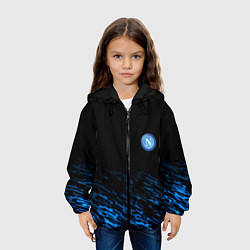 Куртка с капюшоном детская Napoli fc club texture, цвет: 3D-черный — фото 2