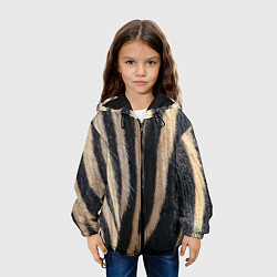 Куртка с капюшоном детская Мех зебры, цвет: 3D-черный — фото 2