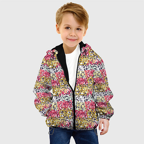Детская куртка Граффити с узорами / 3D-Черный – фото 4
