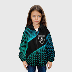 Куртка с капюшоном детская Lamborghini electro hexagon, цвет: 3D-черный — фото 2