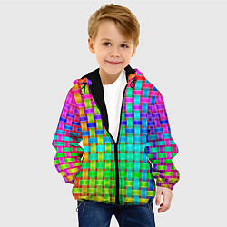 Куртка с капюшоном детская Переплетенные радужные ленты, цвет: 3D-черный — фото 2
