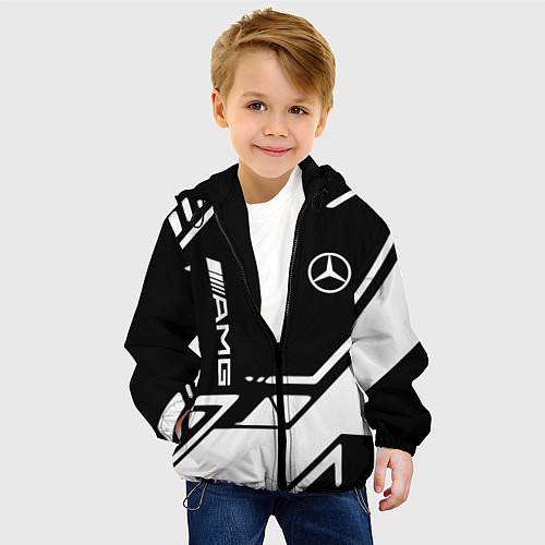 Детская куртка Mercedes bens geometry / 3D-Черный – фото 4