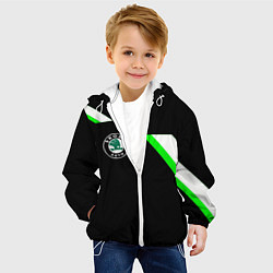 Куртка с капюшоном детская Skoda geometry, цвет: 3D-белый — фото 2