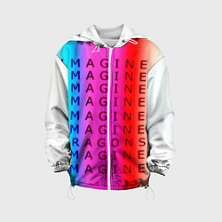 Куртка с капюшоном детская Imagine Dragons neon rock, цвет: 3D-белый