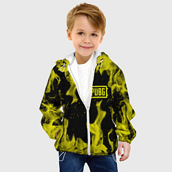 Куртка с капюшоном детская PUBG жёлтый огонь, цвет: 3D-белый — фото 2