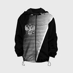 Куртка с капюшоном детская Герб текстура геомтерия, цвет: 3D-черный