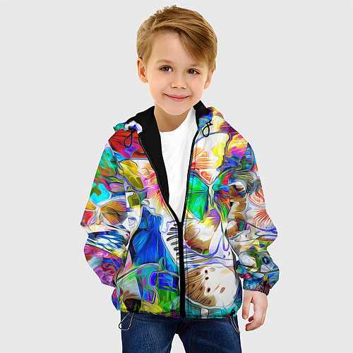 Детская куртка Живописные бабочки / 3D-Черный – фото 4