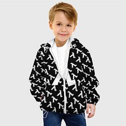 Куртка с капюшоном детская Half liife logo pattern, цвет: 3D-белый — фото 2