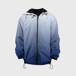 Куртка с капюшоном детская Бело синий градиент, цвет: 3D-черный