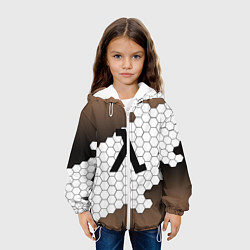 Куртка с капюшоном детская Half life соты, цвет: 3D-белый — фото 2