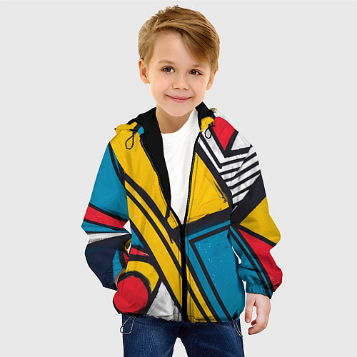 Детская куртка Загаражное граффити / 3D-Черный – фото 4