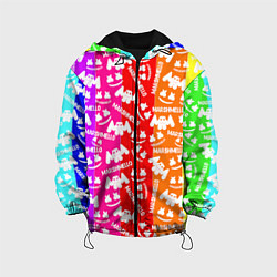 Куртка с капюшоном детская Marshmello rainbow, цвет: 3D-черный
