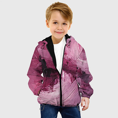 Детская куртка Розовые краски / 3D-Черный – фото 4