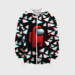 Куртка с капюшоном детская Амонг ас телеграм, цвет: 3D-белый