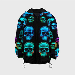 Детская куртка Neon skulls - ai art pattern