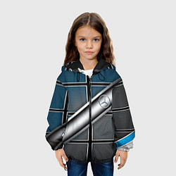 Куртка с капюшоном детская Mercedes benz sport geometry, цвет: 3D-черный — фото 2