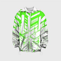 Детская куртка Агрессивные зелёные полосы на белом фоне