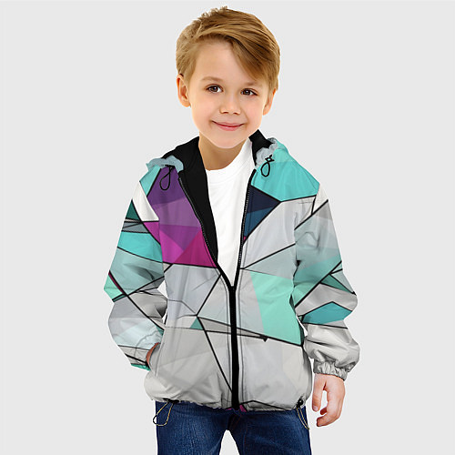 Детская куртка Яркая геометрическая абстракция / 3D-Черный – фото 4