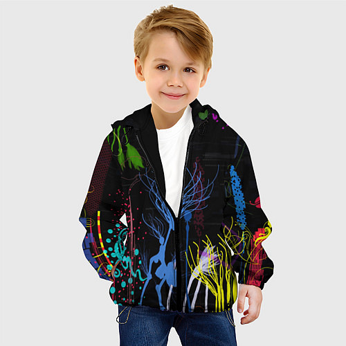 Детская куртка Неоновый сюреализм / 3D-Черный – фото 4