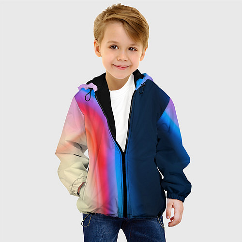 Детская куртка Неоновый градиент разводы / 3D-Черный – фото 4