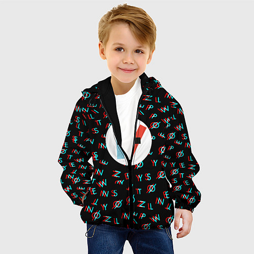 Детская куртка Twenty one pilots glitch / 3D-Черный – фото 4