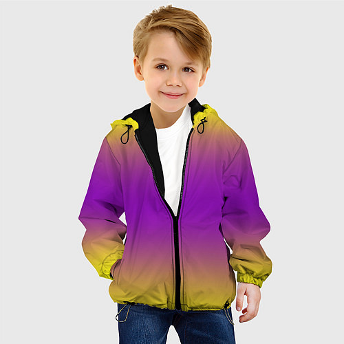 Детская куртка Градиент текстура абстракция / 3D-Черный – фото 4