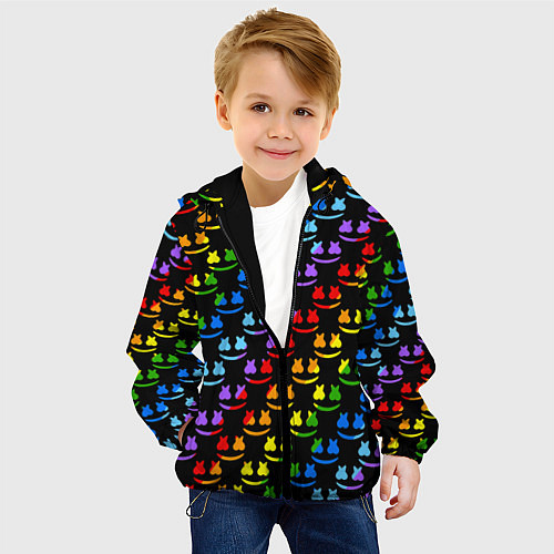 Детская куртка Marshmello pattern neon / 3D-Черный – фото 4