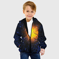 Куртка с капюшоном детская Абстракция зарождение звезды, цвет: 3D-черный — фото 2