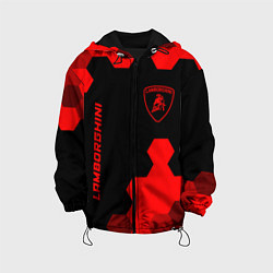 Куртка с капюшоном детская Lamborghini - red gradient вертикально, цвет: 3D-черный