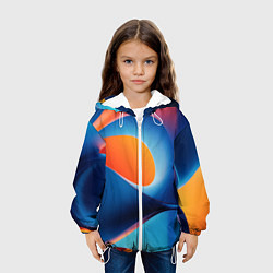 Куртка с капюшоном детская Абстрактный геометрический градиент, цвет: 3D-белый — фото 2